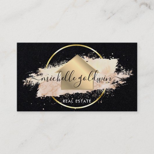 Modern Chic Vastgoed Professioneel Huis Busin Visitekaartje (Voorkant)