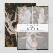 Modern Chic Vellum Effect Photo Collage Wedding Save The Date (Voorkant / Achterkant)