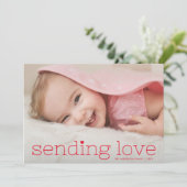 Modern Chic Verzenden Liefde Valentijnsdag Foto Feestdagenkaart (Staand voorkant)