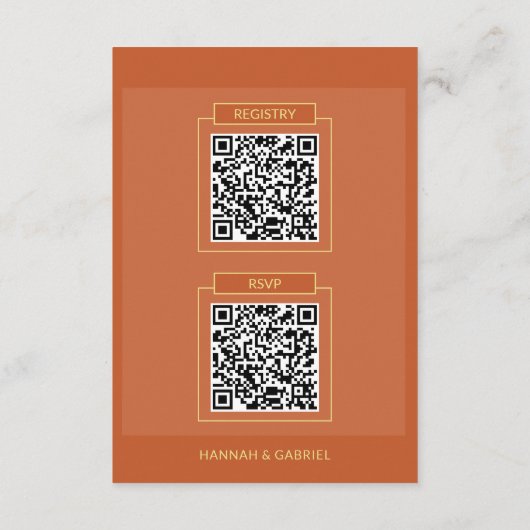 Modern Chic Voeg foto bruiloft QR CD behuizing Kaa Informatiekaartje (Achterkant)