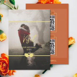 Modern Chic Voeg foto bruiloft QR CD behuizing Kaa Informatiekaartje