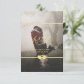 Modern Chic Voeg foto bruiloft RSVP Response Kaart (Staand voorkant)