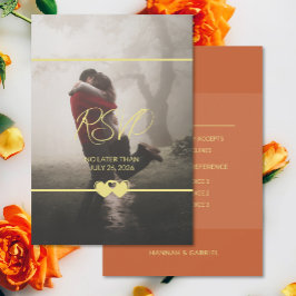 Modern Chic Voeg foto bruiloft RSVP Response Kaart