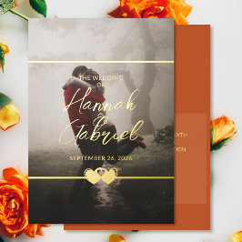 Modern Chic Voeg foto bruiloft uitnodiging