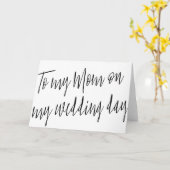 Modern Chic "Voor mijn moeder op mijn trouwdag" Kaart (Gele Bloem)