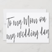 Modern Chic "Voor mijn moeder op mijn trouwdag" Kaart (Voorkant)