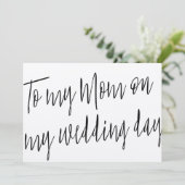 Modern Chic "Voor mijn moeder op mijn trouwdag" Kaart (Staand voorkant)