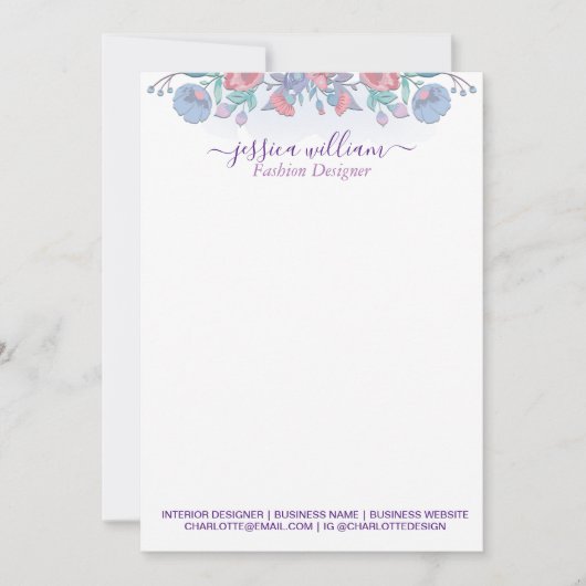 Modern Chic Waterverf Blue Hydrangeas Floral Bedankkaart (Voorkant)