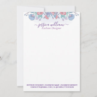 Modern Chic Waterverf Blue Hydrangeas Floral Bedankkaart