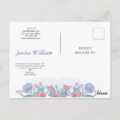 Modern Chic Waterverf Blue Hydrangeas Floral Briefkaart (Achterkant)