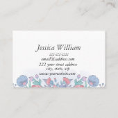 Modern Chic Waterverf Blue Hydrangeas Floral Bus Visitekaartje (Achterkant)