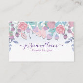 Modern Chic Waterverf Blue Hydrangeas Floral Bus Visitekaartje (Voorkant)