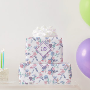 Modern Chic Waterverf Blue Hydrangeas Floral Cadeaupapier