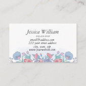 Modern Chic Waterverf Blue Hydrangeas Floral Contactkaartje (Achterkant)