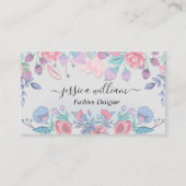 Modern Chic Waterverf Blue Hydrangeas Floral Contactkaartje (Voorkant)