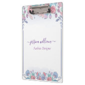 Modern Chic Waterverf Blue Hydrangeas Floral Klembord (Links)