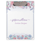 Modern Chic Waterverf Blue Hydrangeas Floral Klembord (Voorkant)