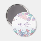 Modern Chic Waterverf Blue Hydrangeas Floral Magneet (Voorkant / Achterkant)