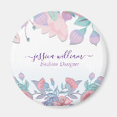 Modern Chic Waterverf Blue Hydrangeas Floral Magneet (Voorkant)