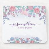 Modern Chic Waterverf Blue Hydrangeas Floral Muismat (Voorkant)