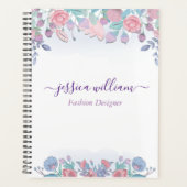 Modern Chic Waterverf Blue Hydrangeas Floral Planner (Voorkant)