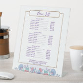 Modern Chic Waterverf Blue Hydrangeas Floral Reclamebord Met Voetstuk (Insitu)