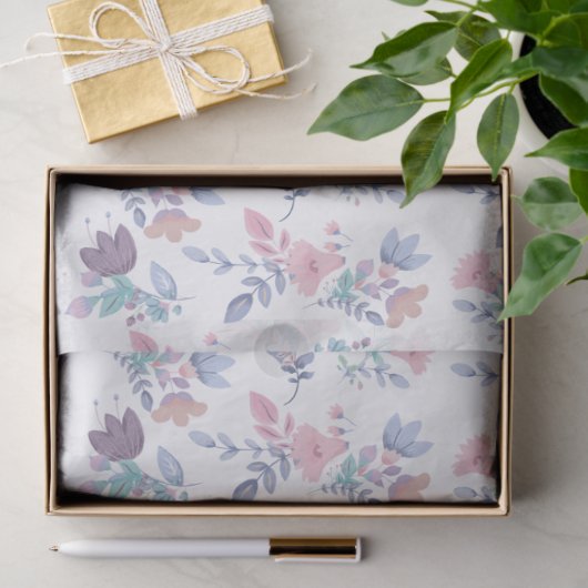 Modern Chic Waterverf Blue Hydrangeas Floral Tissuepapier (Geschenk)