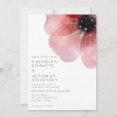 Modern Chic Waterverf Blush Poppy Grey Wedding Kaart (Voorkant)