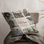 Modern Chic WE houden van je moeders familie Foto  Kussen<br><div class="desc">We houden van je,  mam: Voor de beste mama ooit in je leven gooit een moderne,  trendy Instagram familiefilm kussen met moderne scripttypografie en je persoonlijke naam en boodschap. Dit is de zwarte roze versie.</div>