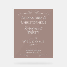 Modern Chic Wedding Engagement Party Welkom Acryl Bord