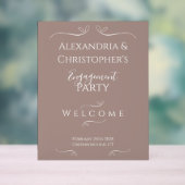 Modern Chic Wedding Engagement Party Welkom Acryl Bord (Neutraal)