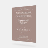 Modern Chic Wedding Engagement Party Welkom Acryl Bord (Hoek)