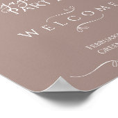 Modern Chic Wedding Engagement Party Welkom Poster (Hoek)