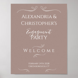Modern Chic Wedding Engagement Party Welkom Poster