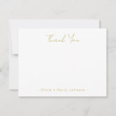 Modern Chic Wedding Thank You White Flat Note Card Notitiekaartje (Voorkant)