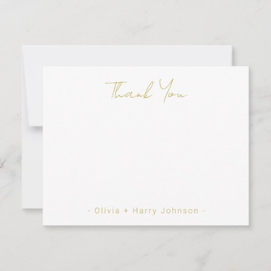 Modern Chic Wedding Thank You White Flat Note Card Notitiekaartje (Voorkant)