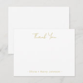 Modern Chic Wedding Thank You White Flat Note Card Notitiekaartje (Voorkant / Achterkant)