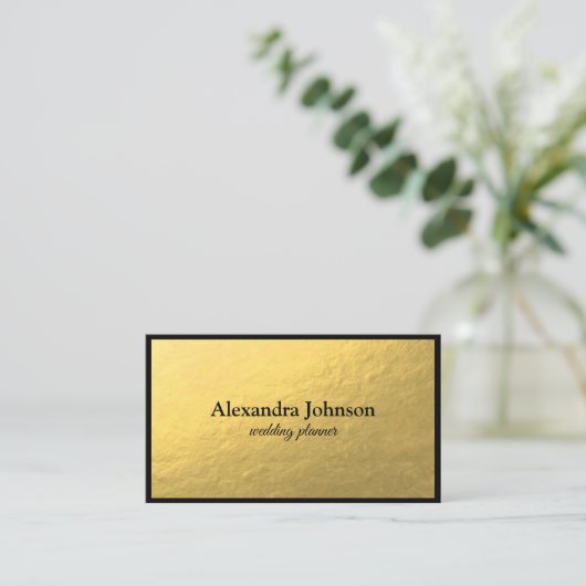 Modern Chic White en Gold Foil Luxury Visitekaartje (Staand voorkant)