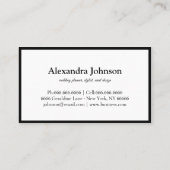 Modern Chic White en Gold Foil Luxury Visitekaartje (Achterkant)