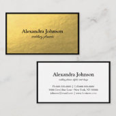 Modern Chic White en Gold Foil Luxury Visitekaartje (Voorkant / Achterkant)