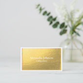 Modern Chic White en Gold Foil Luxury Visitekaartje (Staand voorkant)