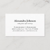 Modern Chic White en Gold Foil Luxury Visitekaartje (Achterkant)