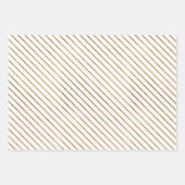 Modern Chic White Faux Gold Stripe, Chevron & Stip Inpakpapier Vel (Voorkant)