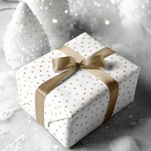 Modern Chic White Faux Gold Stripe, Chevron & Stip Inpakpapier Vel