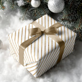 Modern Chic White Faux Gold Stripe, Chevron & Stip Inpakpapier Vel