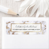 Modern Chic White Gold Foil marble Pattern Etiket (Insitu)