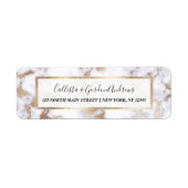 Modern Chic White Gold Foil marble Pattern Etiket (Voorkant)