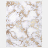 Modern Chic White Gold Foil marble Pattern Fleece Deken (Voorkant)