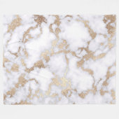 Modern Chic White Gold Foil marble Pattern Fleece Deken (Voorkant (Horizontaal))
