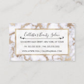 Modern Chic White Gold Foil marble Pattern Klantenkaartje (Achterkant)